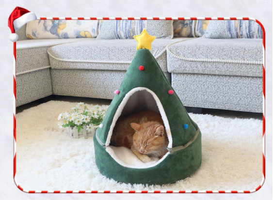 Christmas Dog Cat Bed House