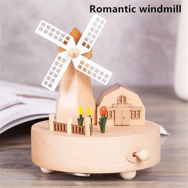 Handmade Wooden Rotating Music Boxes