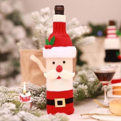 Christmas Knitted Red Wine Bottle Cover