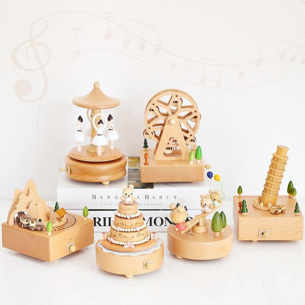 Handmade Wooden Rotating Music Boxes