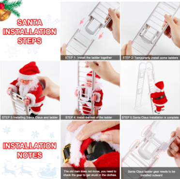 Ladder Climbing Santa Toy Funny Christmas Decoration