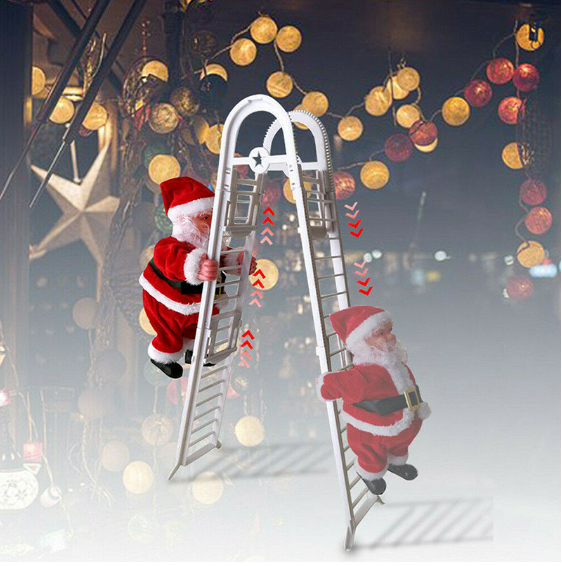 Ladder Climbing Santa Toy Funny Christmas Decoration